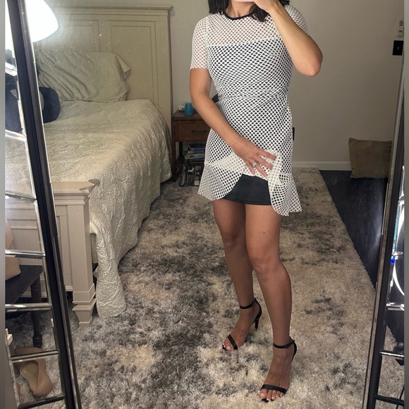 ASOS | White Mesh Net Overlay Dress - Picture 4 of 13